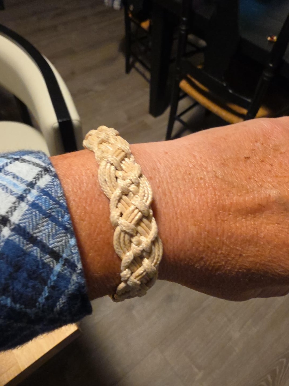 Source Unknown Beige Braided Rope Bracelet